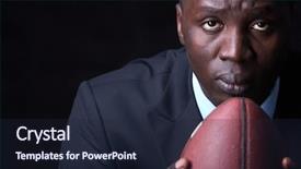  Presentation with motivation ball hill businessman - Slides with coachingfootball - serious businessman with rugby ball background and a wine colored foreground