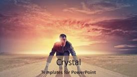  Presentation with businessman standing on maze - Cool new PPT theme with business sports - young determined businessman standing backdrop and a coral colored foreground