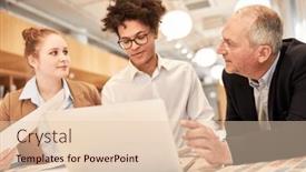  Presentation with team planning - PPT theme having business-start-up-team background and a lemonade colored foreground