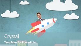  Presentation with development - Presentation design having business startup development and people background and a light blue colored foreground