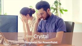  Presentation with problem solving - Presentation theme featuring business startup fail deadline and people concept - creative team with computer and files solving problem in office background and a coral colored foreground