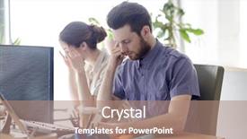  Presentation with problem solving - Audience pleasing presentation theme consisting of business startup fail deadline and people concept - creative team with computer and files solving problem in office backdrop and a coral colored foreground