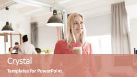  Presentation with cup coffee - PPT layouts enhanced with business startup and people concept background and a coral colored foreground