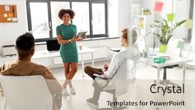  Presentation with team planning - PPT layouts enhanced with business startup planning and people background and a  colored foreground