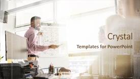  Presentation with strategy - Cool new slide set with business startup presentation strategy backdrop and a sky blue colored foreground