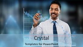  Presentation with stock market abstract business concept - Theme enhanced with business statistics and people concept background and a light blue colored foreground