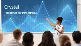  Presentation with african american students - Theme consisting of business statistics and people concept background and a  colored foreground