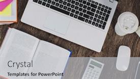  Presentation with life - Cool new PPT theme with business-still-life-mixed-media backdrop and a light gray colored foreground