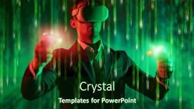  Presentation with information technologies - Presentation design consisting of business-strategies-and-tactics background and a forest green colored foreground