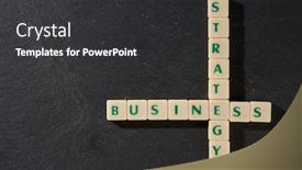  Presentation with strategy - Beautiful theme featuring business-strategy-concept-crossword backdrop and a dark gray colored foreground