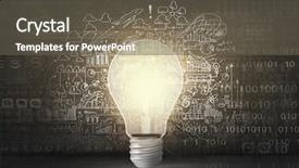  Presentation with light bulb idea invention presenter - Audience pleasing PPT layouts consisting of business strategy diagram - conceptual image of light bulb backdrop and a gray colored foreground