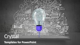  Presentation with light bulb - Slide set enhanced with business strategy diagram - conceptual image of light bulb background and a gray colored foreground