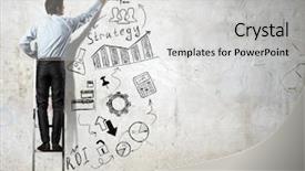  Presentation with diagram - Presentation consisting of business strategy diagram - planning as key to success background and a  colored foreground