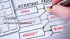  Presentation with organizational chart - Theme enhanced with business strategy organizational charts background and a sky blue colored foreground