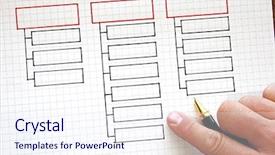  Presentation with organizational chart - Cool new presentation theme with business strategy organizational charts backdrop and a sky blue colored foreground