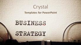  Presentation with strategy - PPT theme consisting of business-strategy-phrase-written background and a sky blue colored foreground