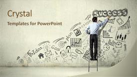  Presentation with strategy - Beautiful presentation theme featuring business strategy seminar backdrop and a cream colored foreground