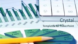  Presentation with business calculator - PPT theme with business strategy using color charts background and a sky blue colored foreground