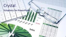  Presentation with business calculator - Colorful slides enhanced with business strategy using color charts backdrop and a sky blue colored foreground