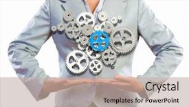  Presentation with holding hands - Colorful slide set enhanced with business structure - close up image of businesswoman backdrop and a mint green colored foreground