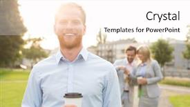  Presentation with happy 18 birthday - Cool new presentation design with business structure - portrait of happy businessman holding backdrop and a  colored foreground