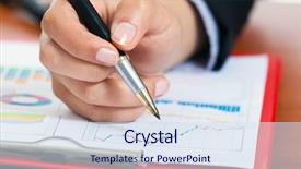  Presentation with trophy award hand holding - Cool new theme with business studies - female hand holding a pen backdrop and a sky blue colored foreground