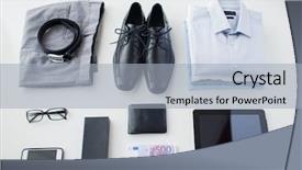  Presentation with clothing wooden clothes hanger object - Amazing slides having business style clothes and objects backdrop and a light gray colored foreground