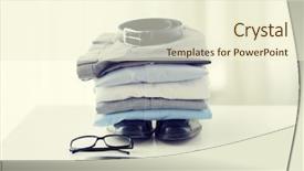  Presentation with clothes - Theme with business style clothes and objects background and a cream colored foreground
