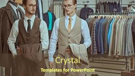  Presentation with fashion - PPT theme enhanced with business-style-men-s-fashion background and a tawny brown colored foreground