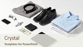  Presentation with personal - Presentation theme consisting of business style and objects concept background and a  colored foreground