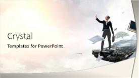  Presentation with business success - Colorful slide deck enhanced with business-success-concept-mixed-media backdrop and a cream colored foreground