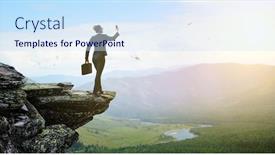  Presentation with business success - Cool new PPT theme with business-success-concept-mixed-media backdrop and a sky blue colored foreground