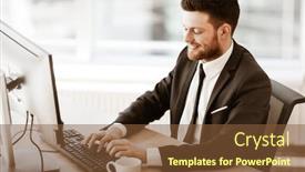  Presentation with audit business compliance concept - PPT theme with business-succsess-concept-happy-smiling background and a tawny brown colored foreground