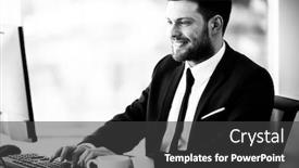  Presentation with black-business - Audience pleasing PPT layouts consisting of business-succsess-concept-happy-smiling backdrop and a dark gray colored foreground