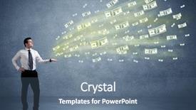  Presentation with hands holding - Audience pleasing slides consisting of business suit holding money backdrop and a ocean colored foreground