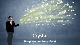  Presentation with pay - Beautiful theme featuring business suit holding money backdrop and a ocean colored foreground