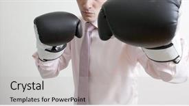  Presentation with business competition - Cool new presentation theme with business suits competition - boxing backdrop and a light gray colored foreground