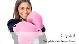  Presentation with competitive advantages - Audience pleasing presentation design consisting of business suits competition - successful competitive businesswoman is happy backdrop and a white colored foreground