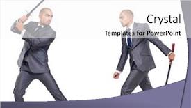  Presentation with two men on a judo - Presentation theme with business suits competition - two men figthing background and a white colored foreground