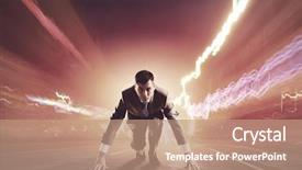  Presentation with businessman standing on maze - Beautiful theme featuring business suits competition - young determined businessman standing backdrop and a coral colored foreground