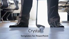  Presentation with golf player playing - Slide set enhanced with business suits sport - businessman playing golf in his background and a light blue colored foreground