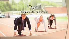  Presentation with racing - Amazing presentation having business suits sport - businessmen running on track racing backdrop and a soft green colored foreground