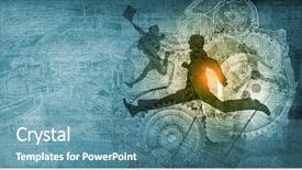  Presentation with teens running - PPT theme having business suits sport - young businessman in suit running background and a teal colored foreground