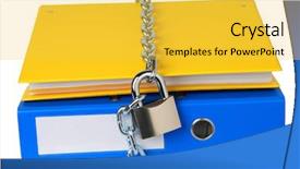  Presentation with files - Beautiful presentation theme featuring business supply chain - protected files backdrop and a yellow colored foreground