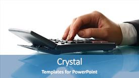  Presentation with of a helping hand - Audience pleasing presentation consisting of business tax - girl hand calculate backdrop and a teal colored foreground