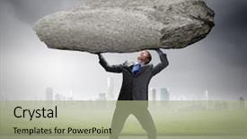  Presentation with powerful love - Audience pleasing PPT layouts consisting of business tax - powerful businessman holding huge stone backdrop and a mint green colored foreground