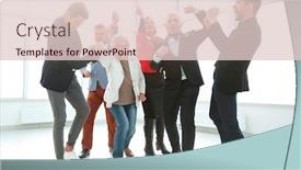  Presentation with team achievement - Theme enhanced with business-team-achievement-success-mission background and a lemonade colored foreground