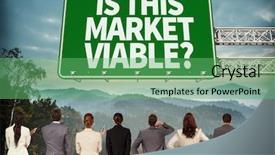  Presentation with business in green - PPT theme consisting of business team against green road background and a  colored foreground