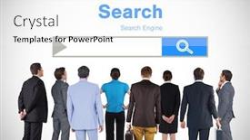  Presentation with team - PPT theme having business-team-against-white-background background and a white colored foreground