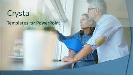  Presentation with sales business plan activities and sales target - Theme featuring business team analyzing sales results background and a lemonade colored foreground